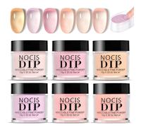 Nail Powder Dip Kit Starter Set, Nail Dip Powder Kit, 6 Colors Jelly Translucent, Long-Lasting DIY French Manicure Set for Beginner Salon Home