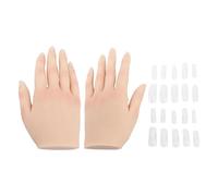 Nail Practice Fake Hand Model, Life Sized Nail Practice Hand, Flexible Fingers with Embedded Nail Groove for Beginners, Professional Nail Art Training Tool for Salon and Pra