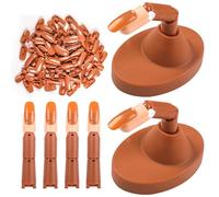Nail Practice Fingers for Acrylic Nails, Practice Hand for Nail Training, 4Pcs Adjustable Plastic Fake Fingers for Nail Tech, with 100 PCS Refill Nail Tips and 2 Finger Base