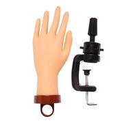 Nail Practice Hand, Bendable Fake Hand with Holder, Realistic Mannequin Training Model Tool for Nails Art Teaching, Beginner Practice, Beauty Salon Demonstration, and Professional Artist Workshops