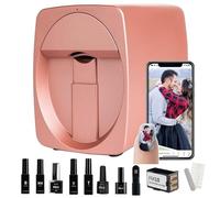 Nail Printer Machine Kit-3d Nail Art Digital Mobile Printer For Salon&Home | Wifi/Diy Design | 30s Fast Print&Cure | Includes Pg4 Gel,Fm10 Ink, Base/Cleaning Glue(Bonus Pg0&White Gel) Pink