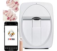 Nail Printer Nail Art Machine, Portable 3D Nail Painting Machine, 1000+ Designs, DIY Nail Printer Control Through Mobile App for Home Usage Nail Salon for Cute Girls Women Gift(White)