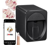 Nail Printer Nail Art Machine, Portable 3D Nail Painting Machine, 1000+ Designs, DIY Nail Printer Control Through Mobile App for Home Usage Nail Salon for Cute Girls Women Gift(Black)