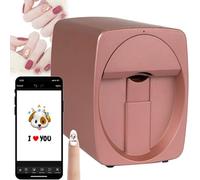 Nail Printer Nail Art Machine, Portable 3D Nail Painting Machine, 1000+ Designs, DIY Nail Printer Control Through Mobile App for Home Usage Nail Salon for Cute Girls Women Gift(Rose Gold)