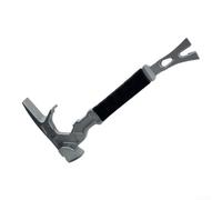 Nail Puller Pry Bar, for forged Steel I-Beam Design with Magnetic Holder | Wood Frame Clamp for 2x4s, Repair Chisel and Scraper Tool for Tile Removal, Silver Finish, Ergonomic Rubber Grip Handle