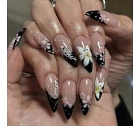 Nail Reformation Press on Nails, 3d Shell Flower Almond False Nails, Reusable Starfish Stick on Nails for Women(JP4342)