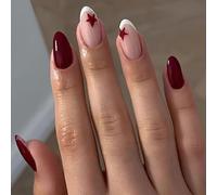 Nail Reformation Press on Nails, 3d Shell Flower Almond False Nails, Reusable Starfish Stick on Nails for Women(JP4377)