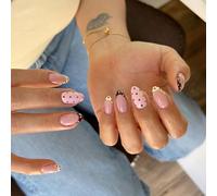 Nail Reformation Press on Nails, 3d Shell Flower Almond False Nails, Reusable Starfish Stick on Nails for Women(JP4392)