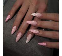 Nail Reformation Press on Nails, 3d Shell Flower Almond False Nails, Reusable Starfish Stick on Nails for Women(JP4371)