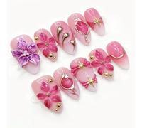 Nail Reformation Press On Nails, Pearl Sun Almond False Nails, Reusable Stick On Nails for Women Art(K207（30pcs）)
