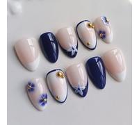 Nail Reformation Press On Nails, Pearl Sun Almond False Nails, Reusable Stick On Nails for Women Art(K201（30pcs）)