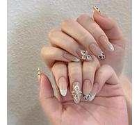 Nail Reformation Press On Nails, Pearl Sun Almond False Nails, Reusable Stick On Nails for Women Art(K220（30pcs）)