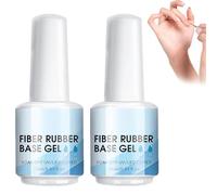 Nail Repair Gel, Fiber Rubber Base Gel, Clear Fiber Glass Base Gel Nail Polish, Requires UV Led Curing Manicure Supplies for Indoor Salon Home Outdoor (2 Pcs)