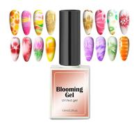 Nail Rhinestone Glue Gel - Extra Strong NailBond Brush-On Glue | Transparent Quick-Drying Gel Polish for Rhinestones | Nail Blooming Gell 15ml - Long-Lasting Japanese Blush Gradient Naill Art