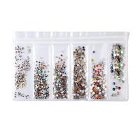 Nail Rhinestones Glitter Colored Crystal Ss4-ss16 AB Mixed Size Non-Thermal Repair Flat Bottom 3D Glass Rhinestones for DIY Nail Tools(Color17)