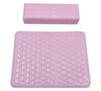 Nail Salon Cushion Heart Pattern PU Leather Manicure Wrist Rest | Pink Sponge Insert, Easy to Clean Surface, Supports Wrist and Steadies Hands in Salon Use