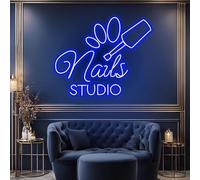 Nail Salon HKT Hair Washing, Cutting and Styling Combo LED Neon Sign for Wall Decor USB Adjustable Brightness Living Room Bars Pub Club Gatherings Art Wall Decor