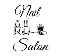 Nail Salon Logo Vinyl Wall Decal Beauty Salon Decoration Manicure Pedicure Window NailsPolish-S-33x42cm-Black