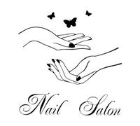 Nail Salon Nail Salon A Pair of Hands and A Butterfly Wall Stickers 36x36.3cm Wall beautification Black