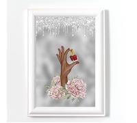 NAIL SALON POSTER PRINT BEAUTY PICTURE GREY WITH DIGITAL GLITTER NO FRAME A4 BEAUTY SALON ARTWORK, GLAM WALL ART, NOT REAL GLITTER 2
