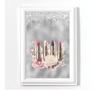 NAIL SALON POSTER PRINT BEAUTY PICTURE GREY WITH DIGITAL GLITTER NO FRAME A4 BEAUTY SALON ARTWORK, GLAM WALL ART, NOT REAL GLITTER 7