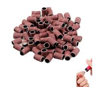 Nail Sanding Bands[100 PCS], 80# Grit Nail Files, Grit Sanding Sleeves, Sanding Caps, for 3/32 Shank Inch Nail Drill Bits, for Manicure Nail Care Nail Design