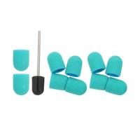 Nail Sanding Caps for Drill, 10mm 180 Grit with Mandrel | Green Finish, Integrated Shaft, Plastic and Sand Build, for Natural and Gel Nails in Professional Salons