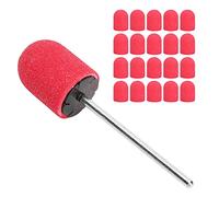 Nail Sanding Head, 20PCS Nail Sanding Band Drill Bit Nail Art Polishing Sanding Cap Set Accessory (10 x 15mm)(Big red)