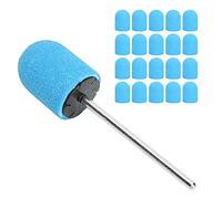 Nail Sanding Head, 20PCS Nail Sanding Band Drill Bit Nail Art Polishing Sanding Cap Set Accessory (10 x 15mm)(blue)