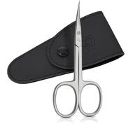Nail Scissors for Women and Men - Curved Cuticel Scissor - Extra Fine and Sharp - in a Handy Case, Ideal for Travelling, as a Gift, or for Home Use, Matt