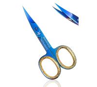 Nail Scissors - Stainless Steel Curved Manicure & Pedicure Tool for Fingernails & Cuticles, Sharp Precision Grooming for Men & Women, Blue Colour by Mahfooz Instruments