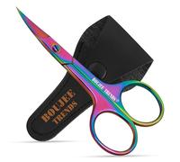 Nail Scissors Toenail Eyebrow Mustache Facial Nose Ear Hair Grooming Multipurpose Small Beauty Scissors Curved and Sharp Blades Multi Titanium Color (Nail Scissors)