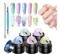 Nail Sculpting Gel - Shine Display 3D Nail Gel, 5 Colors 3D Nails Designs Molding Nails Gels | Solid Builder Sculpting Gels For Women Girls Home Molding, Building & Painting, Manicure Set With