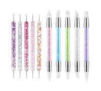 Nail Sculpture Pen - Rhinestone Nails Manicure Carving pen | 10PCS Double-Ended Nail Polish Sculpting Tool | Multifunctional Fingernail carving Pens for Home School Business Trip Indoor
