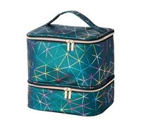 Nail Set Organizer - Double Layer Nail Polish Organiser Bag | 30 Bottles Nail Polish Storage Bags | Cosmetic Storage Bag Travel Handbag | Large Capacity Holds 30 Bottles Nage, Green, see description