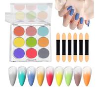Nail Shimmer Dust - Shiny Magic Mirror Finish,9 Colors | Shiny Art Gradient Rainbow DIY Decoration for Easter Halloween Christmas
