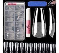 nail Short Coffin Tips - 120pcs Pre-shaped Coffin Press on Half Matte Full Cover Acrylic False nail Tips No Filed For Extension, 10 Sizes