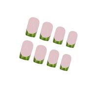 Nail Short Square Press Fake Nail Glossy Acrylic False Nail Aurora Stick On Nail 24pcs Nail Glue