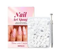 Nail Sponges for Nails - Pack of 100 Soft Square Beauty Tools with Gripping Pen - Nail Sponge | For Home Travel Wedding Spa Party Holiday Everyday Use