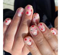 nail square press strawberry design french fake nail acrylic fake nail artificial nail for women glue on nails co