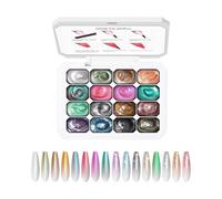 Nail Staking Gel | 16 Compartments Polymerizable UV/LED for Long-Lasting -free - Gel Colours | For Girls Mothers Salon Home Parties Holidays Summer Daily