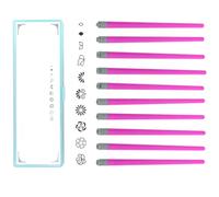 Nail Stamp Pen, Stamp Pen for Nails, Flower Nail Stamping Set, 10 Patterns Nail Stamping Tool, Nail Pen, Manicure Nail Design Tools for Home Salon Beginner Enthusiasts
