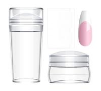 Nail Stamp Set | 63 mm Silicone ägel yourself | Soft gel head for precision with scraper for design | Flexible stamp for nail studio at home or