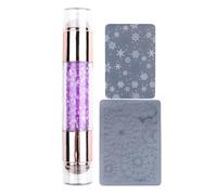 Nail Stamper Kit, Nails, Stamping Pens - Double Ended Design Rinestone Embellished Stamping Pen Kit for Women Household Practices for Practice