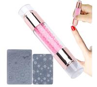 Nail Stamper Kit, Nails - Stamping Pens | Double Ended Design Rinestone Embellished Stamping Pen Kit for Women Household Practices for Practice