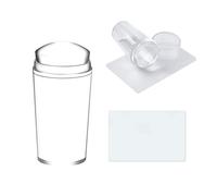 Nail Stamper Kit, Silicone Nail Jelly Stampers with Scraper and 3D Nail Sticker Curve Stripes, Clear Nail Art Stamp Manicure Tools for French Tips Design