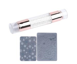 Nail Stamper Tool, Nail Stamper Kit - Art Stamping Pens, Double Ended Design Rinestone Embellished Stamping Pen Kit for Women Household Practices for the