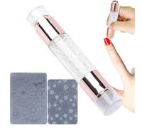 Nail Stamper Tool, Nail Stamper Kit | Home Stamping Pens | Double Ended Design Rinestone Embellished Stamping Pen Kit for Women Household Practices for Practice