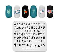 Nail Stamping Plate Fashion Geometry Words Letters Stars Patterns Theme Multi-Pattern Stamp Print Image Stamp Template Nail Art for Nail Design