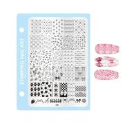 Nail Stamping Plate Kit - Manicure Design Template, 6.28 Inch Press Mold Art with Pattern Transfer, Precision Engraving, Tool Set, Creative Beauty Accessory for Salon Home Practice Styling Routine